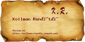 Kollman Renátó névjegykártya